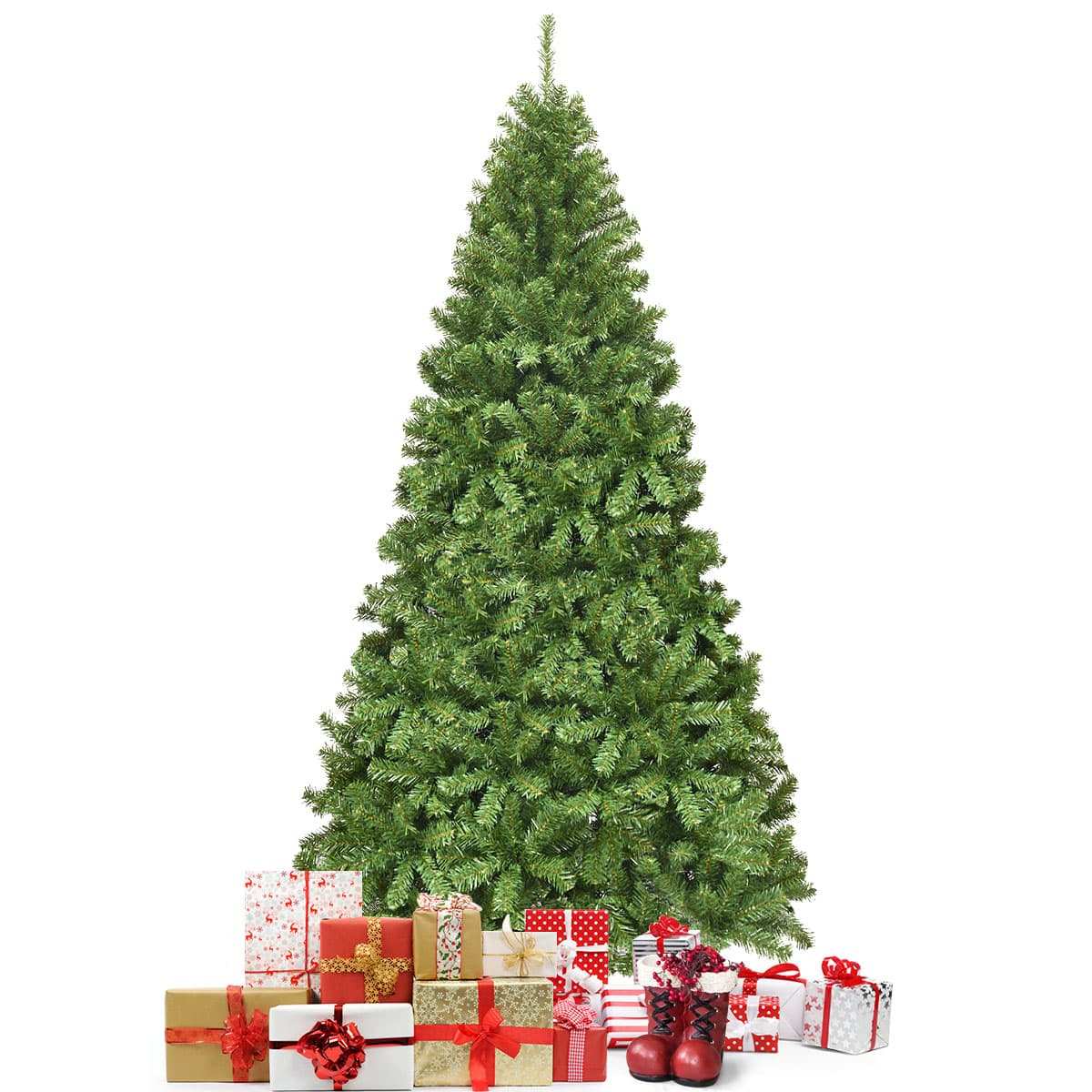 CostwayArbre de Noël Artificiel 230CM Ouverture Automatique des Branches avec Support en Métal