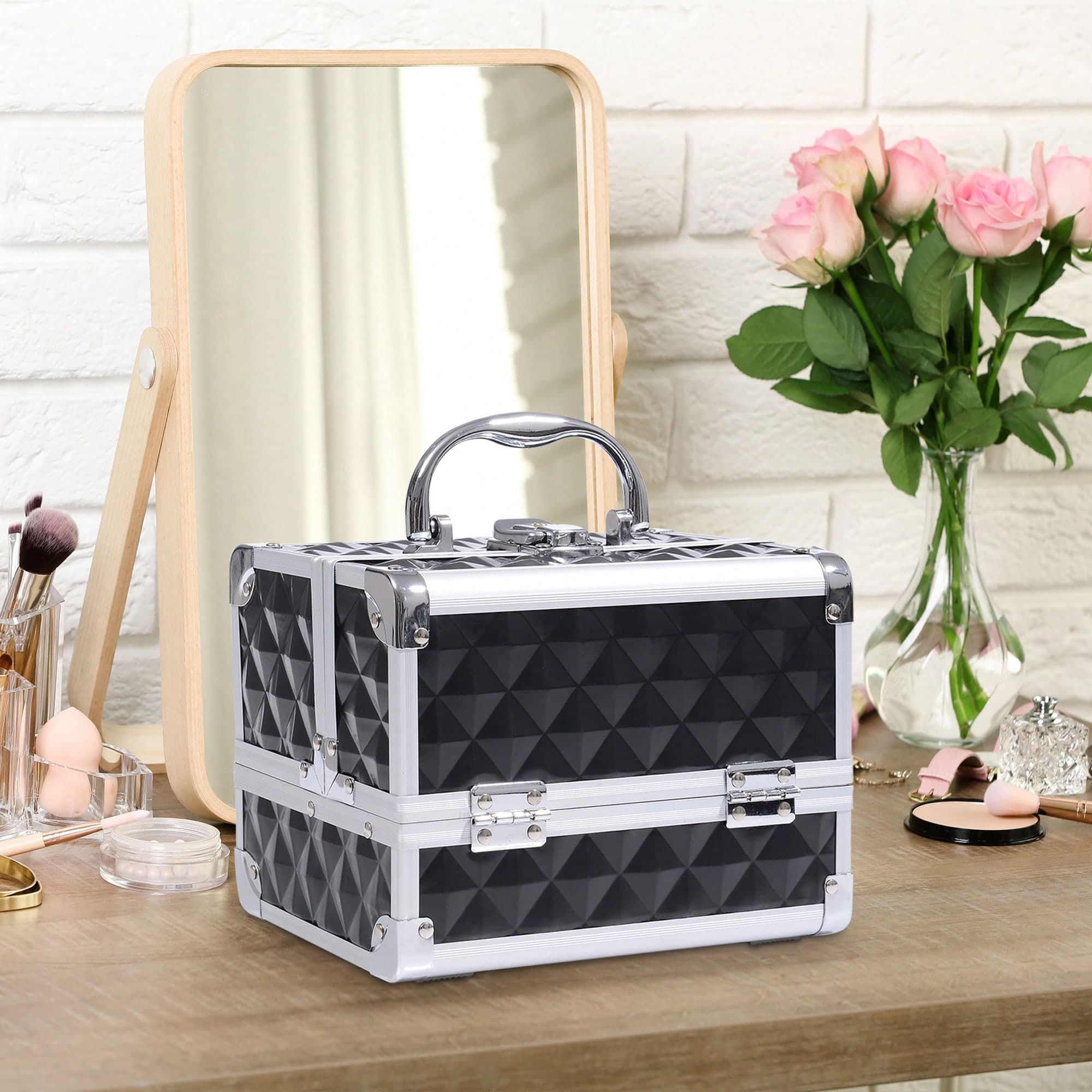 HOMCOM Mallette à maquillage - rangement produits de beauté
