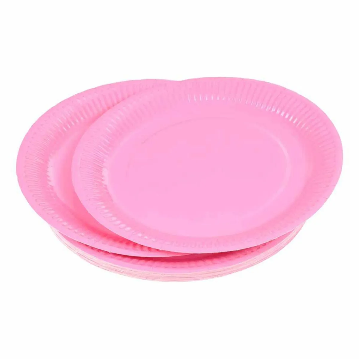 Lot de 20 Assiettes en Carton Vitamine 18cm Rose
