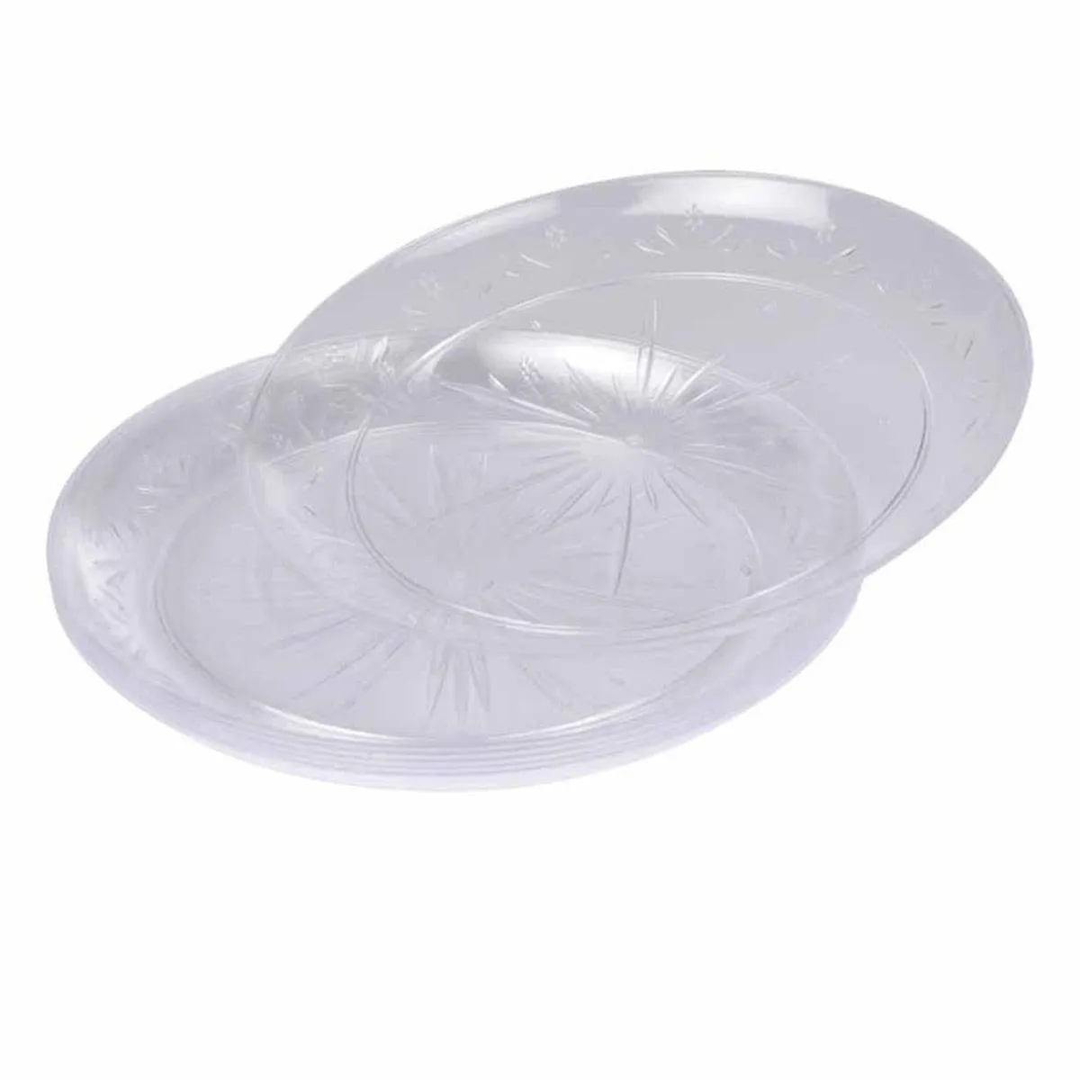 Lot de 6 Assiettes en Plastique Réutilisable Lilia 18cm Transparent
