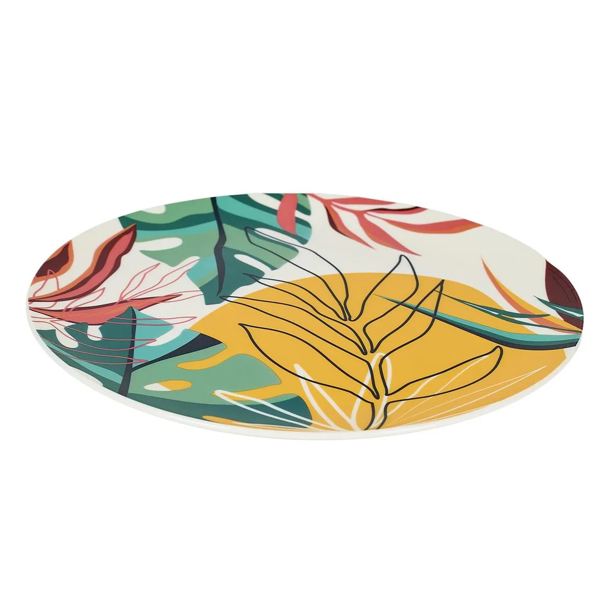 Lot de 6 Assiettes Réutilisables Paradis Exotique 26cm Multicolore