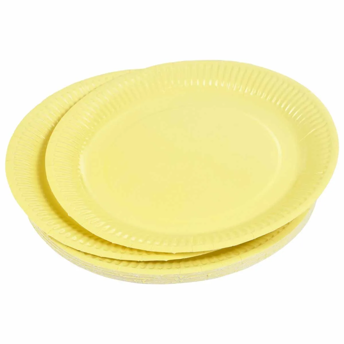 Lot de 20 Assiettes en Carton Vitamine 23cm Jaune