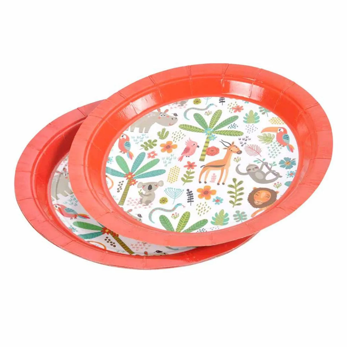 Lot de 6 Assiettes en Carton Explorateur II 18cm Orange