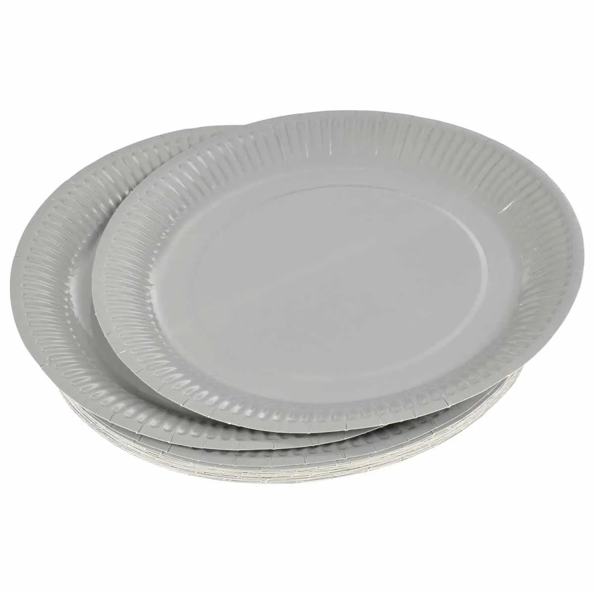 Lot de 20 Assiettes en Carton Vitamine 23cm Gris